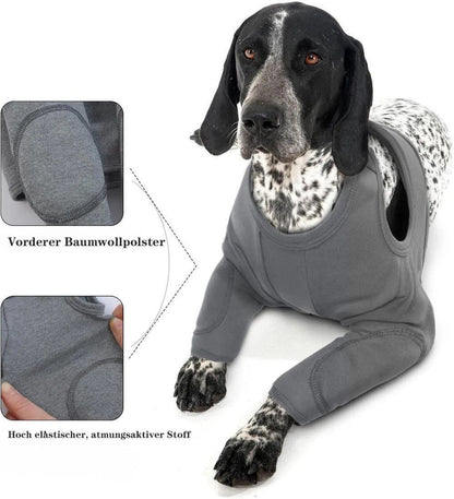2XL Dog Breathable Elastic Elbow Protection, Dark Gray, Post-Surgery Foreleg Protector to Prevent Licking and V1188-MS-325-1712