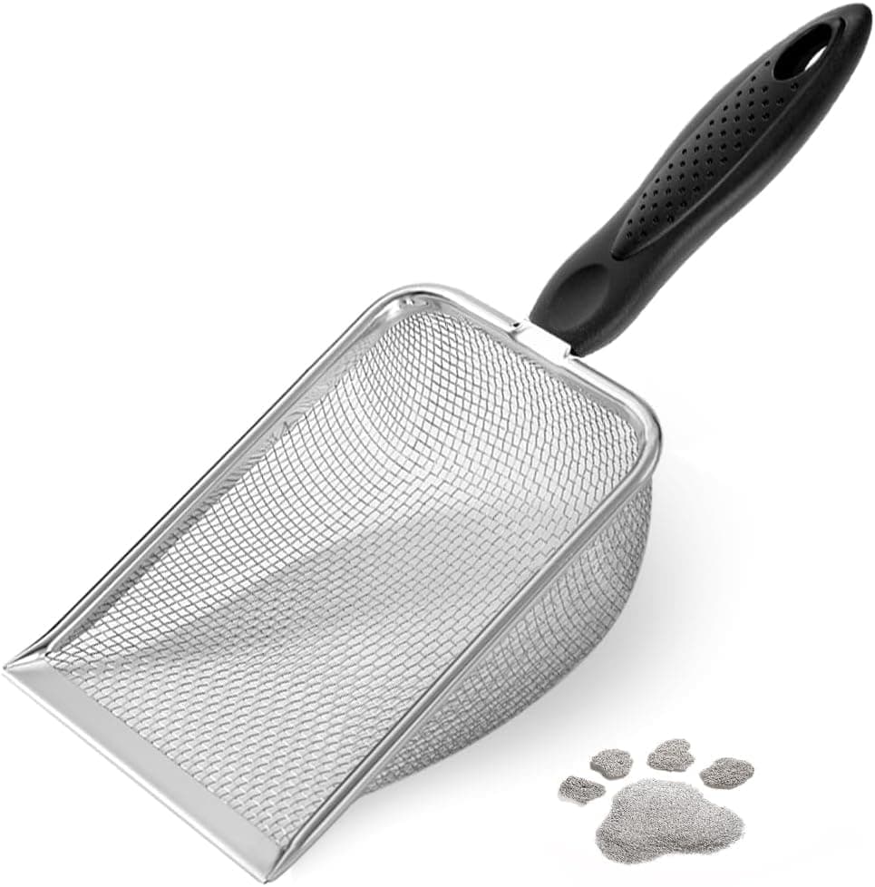 Stainless Steel Cat Litter Scoop, 5.0MM, Robust and Durable, Easy to Clean for Litter Box V1188-MS-325-1730