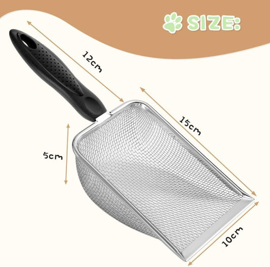 Stainless Steel Cat Litter Scoop, 5.0MM, Robust and Durable, Easy to Clean for Litter Box V1188-MS-325-1730