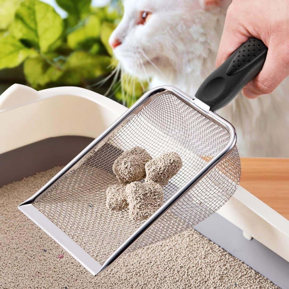 2PCS Stainless Steel Cat Litter Scoop with Mesh Design, Robust and Durable, Easy to Clean, 2.0MM V1188-MS-325-1733