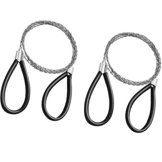 2 pcs Stainless Steel Wire Saw for Camping Hiking Emergencies, Cuts PVC Wood Plastic, Lightweight Durable, V1188-MS-325-1755