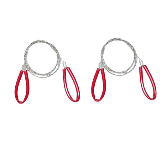 2 pcs Stainless Steel Wire Saw for Camping Hiking Emergencies, Cuts PVC Wood Plastic, Lightweight Durable, Red V1188-MS-325-1756