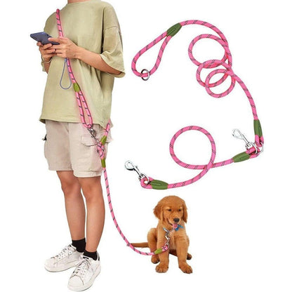 Reflective Hands-Free Dog Leash with Shoulder Strap for Jogging, Compatible with Small and Medium Dogs, Pink V1188-MS-325-1757