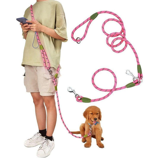 Reflective Hands-Free Dog Leash with Shoulder Strap for Jogging, Compatible with Small and Medium Dogs, Pink V1188-MS-325-1757