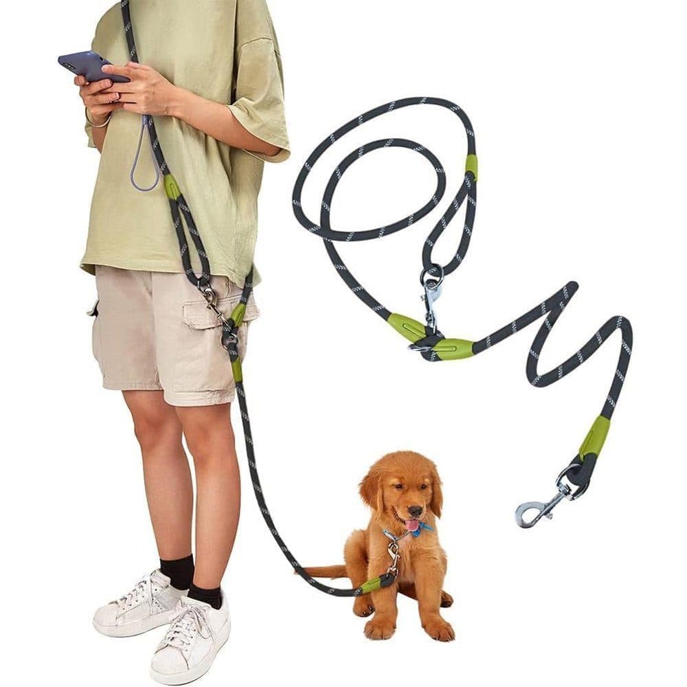 Reflective Hands-Free Dog Leash with Shoulder Strap for Jogging, Compatible with Small and Medium Dogs, Black V1188-MS-325-1758