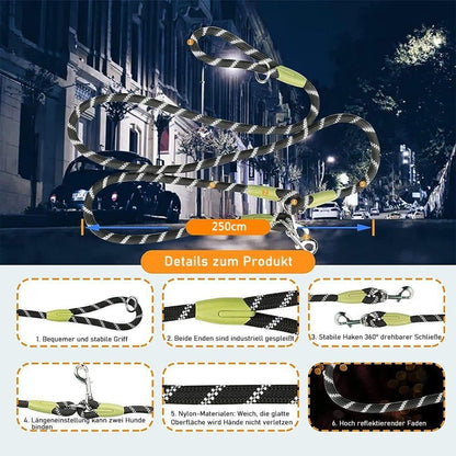 Reflective Hands-Free Dog Leash with Shoulder Strap for Jogging, Compatible with Small and Medium Dogs, Black V1188-MS-325-1758