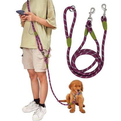 Reflective Hands-Free Dog Leash with Shoulder Strap for Small and Medium Dogs, Purple, Compatible with Jogging V1188-MS-325-1759