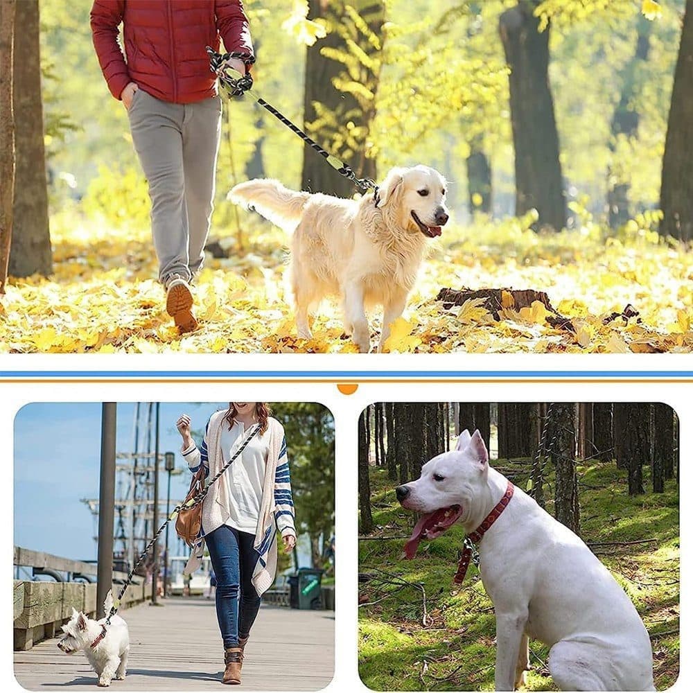 Reflective Hands-Free Dog Leash with Shoulder Strap for Jogging, Compatible with Small and Medium Dogs, Blue, V1188-MS-325-1760