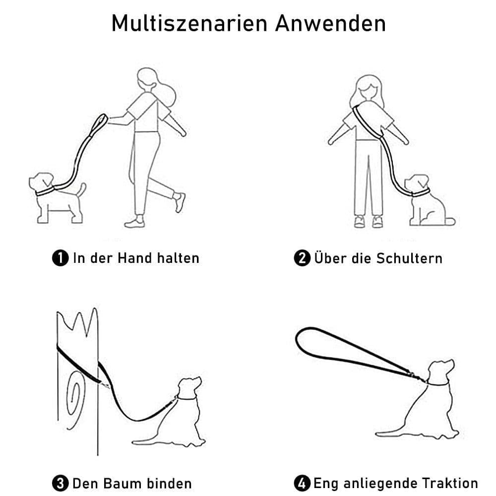 Reflective Hands-Free Dog Leash with Shoulder Strap for Jogging, Compatible with Small and Medium Dogs, Blue, V1188-MS-325-1760