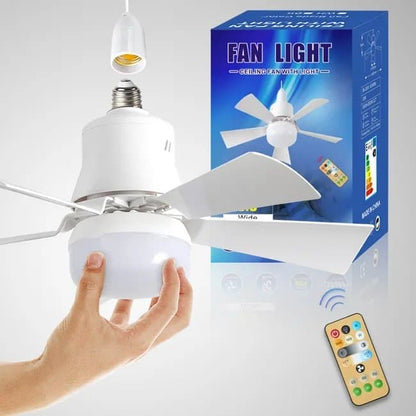 52 Inch LED Ceiling Fan with Remote Control, 3 Speeds and 3 Light Colors, E27 Bulb Compatible, White V1188-MS-325-1791