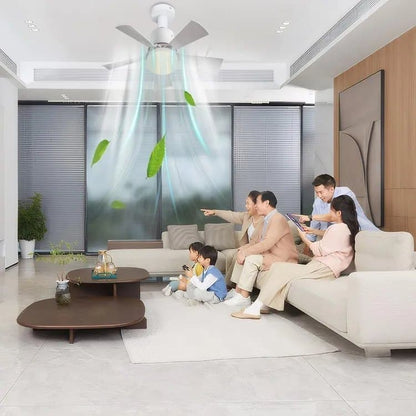 52 Inch LED Ceiling Fan with Remote Control, 3 Speeds and 3 Light Colors, E27 Bulb Compatible, White V1188-MS-325-1791