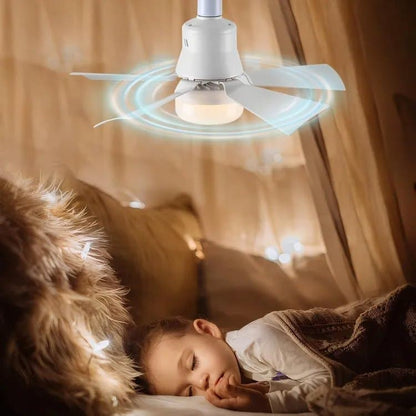 52 Inch LED Ceiling Fan with Remote Control, 3 Speeds and 3 Light Colors, E27 Bulb Compatible, White V1188-MS-325-1791