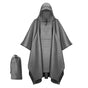 Waterproof Rain Jacket Poncho 3-in-1 Multifunctional with Hood, Gray V1188-MS-325-1793