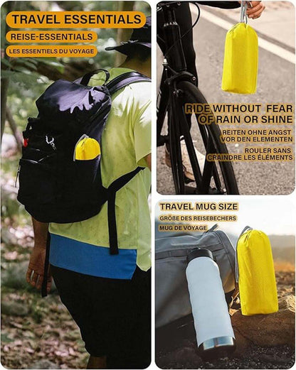 3-in-1 Waterproof Rain Jacket Poncho with Hood, Breathable Outdoor Raincoat, Yellow V1188-MS-325-1794