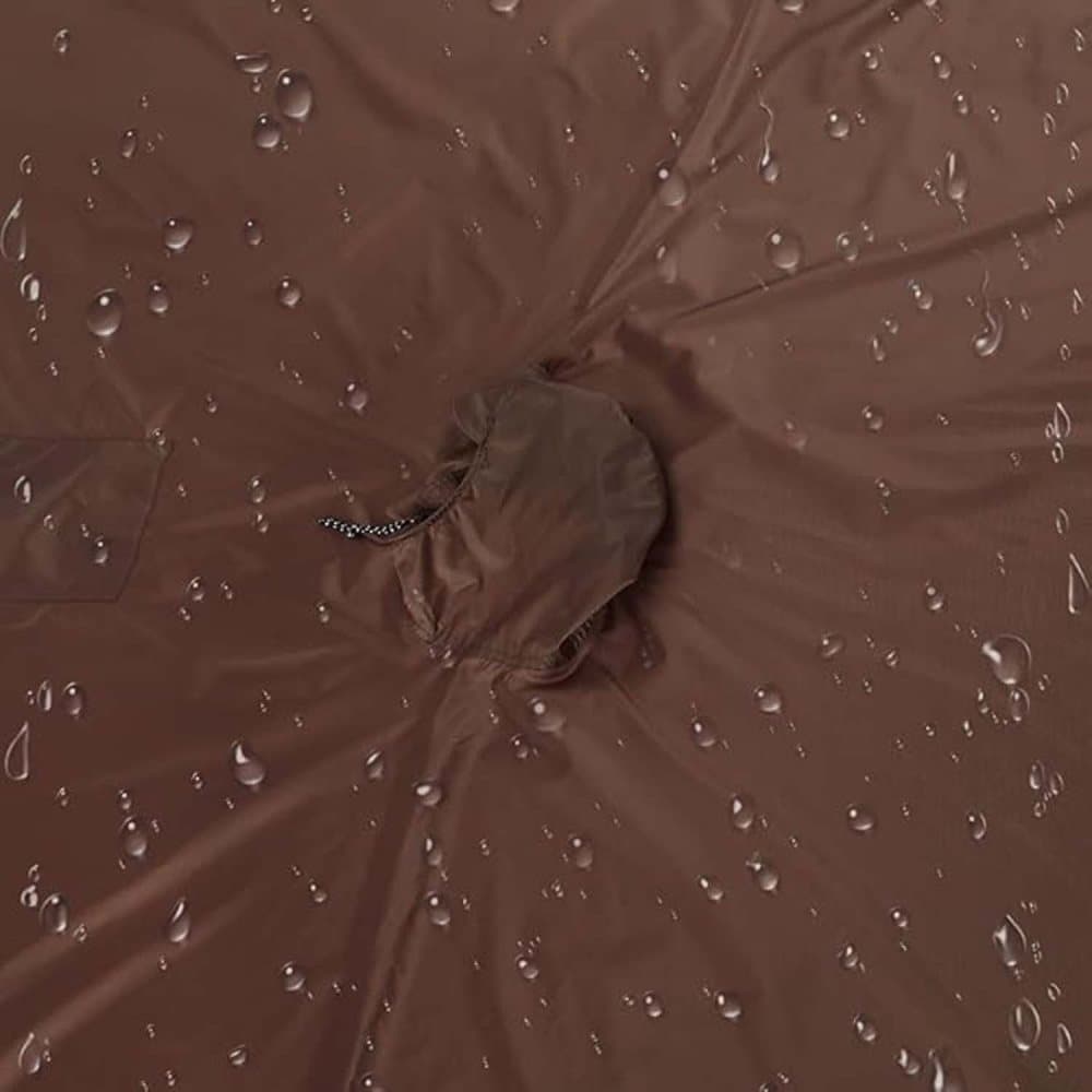 3-in-1 Waterproof Rain Jacket Poncho with Hood, Breathable for Outdoor Activities, Brown V1188-MS-325-1799