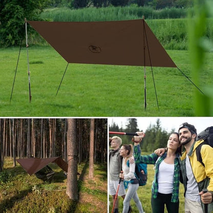 3-in-1 Waterproof Rain Jacket Poncho with Hood, Breathable for Outdoor Activities, Brown V1188-MS-325-1799