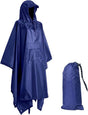 3-in-1 Waterproof Rain Jacket Poncho with Hood, Breathable for Outdoor Activities, Blue V1188-MS-325-1800