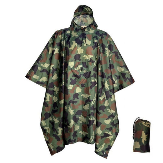 3-in-1 Waterproof Rain Jacket Poncho with Hood, Breathable Outdoor Raincoat for Men Women, Multicolored V1188-MS-325-1801