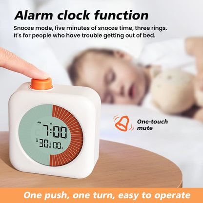 Digital Visual Timer 3-in-1 Clock Alarm with 60 Min Countdown, White V1188-MS-325-1803