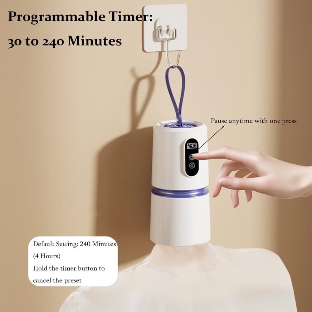 Portable dryer 360 degrees hot air with drying bag, quiet operation, 30-240 minute timer, perfect for travel V1188-MS-325-1808
