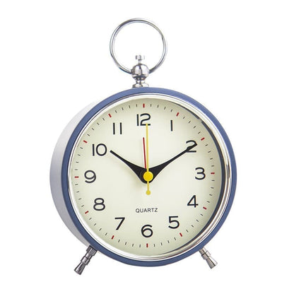 Silent Analog Alarm Clock with Snooze Button, Retro Design and Lighting, 16x11 cm, Blue V1188-MS-325-1809