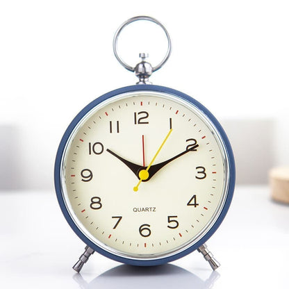 Silent Analog Alarm Clock with Snooze Button, Retro Design and Lighting, 16x11 cm, Blue V1188-MS-325-1809