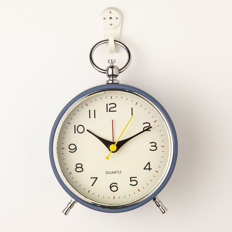 Silent Analog Alarm Clock with Snooze Button, Retro Design and Lighting, 16x11 cm, Blue V1188-MS-325-1809