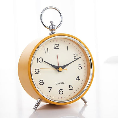 Silent Analog Alarm Clock with Snooze Button, Retro Design and Lighting, 16x11 cm, Orange V1188-MS-325-1810