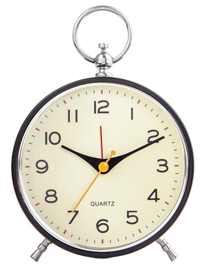 Silent Analog Alarm Clock with Snooze Button, Black, 16x11 cm V1188-MS-325-1812