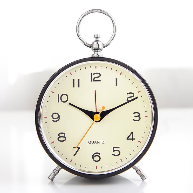 Silent Analog Alarm Clock with Snooze Button, Black, 16x11 cm V1188-MS-325-1812