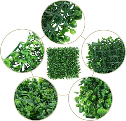10-Pack Artificial Grass Panels 25x25 cm for Garden Party Wall Decor, Compatible with Outdoor V1188-MS-325-1820