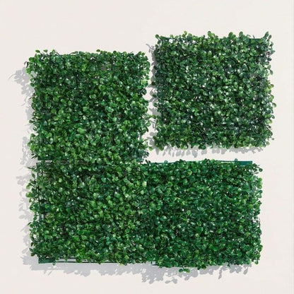 10-Pack Artificial Grass Panels 25x25 cm for Garden Party Wall Decor, Compatible with Outdoor V1188-MS-325-1820
