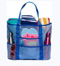 6 Pockets Foldable Mesh Beach Bag for Family Picnic, One Size, Blue V1188-MS-325-1822