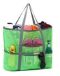 Foldable Beach Bag with 6 Mesh Pockets for Family Picnic, Green, 1 Pack V1188-MS-325-1825