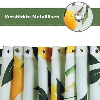 3D Fruit Shower Curtain Waterproof Mold Resistant with 12 Hooks, Yellow, 70x72 inches V1188-MS-325-1826