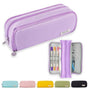 Purple 3 Compartment Pencil Case, Multifunctional School Pencil Bag V1188-MS-325-1832