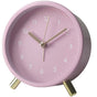 Small Silent Alarm Clock with Night Light and Backlight, Pink, Metal Design for Bedroom Office Living Room V1188-MS-325-1840