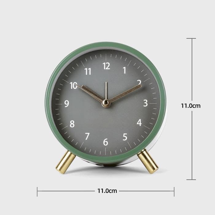 Small Silent Alarm Clock with Night Light and Backlight, Pink, Metal Design for Bedroom Office Living Room V1188-MS-325-1840
