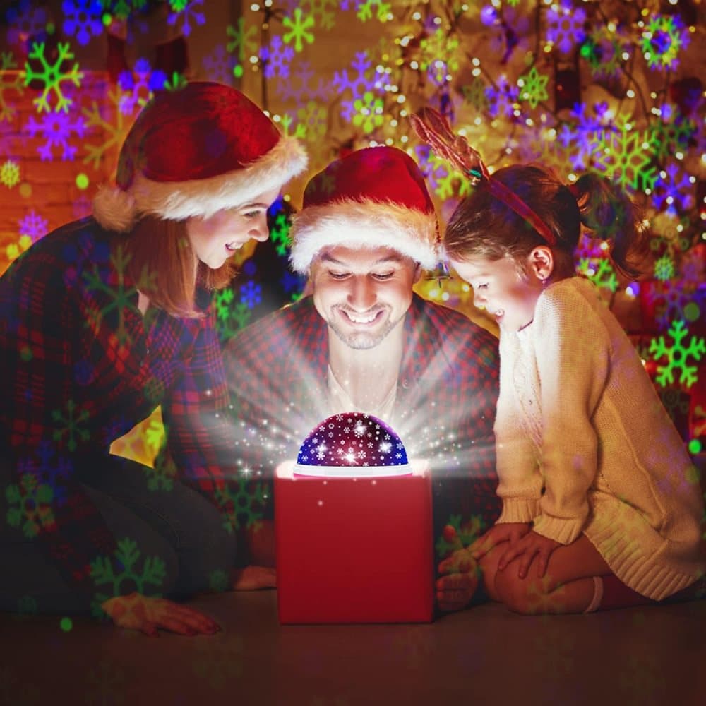 Snowflake LED Projector Lamp with 360 degrees Rotation, Battery or USB Powered, for Christmas Decoration V1188-MS-325-1845