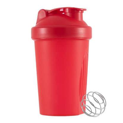 400ml Protein Shaker with Leak-proof Lid, Stainless Steel Strainer and Measuring Scale, RED V1188-MS-325-1851