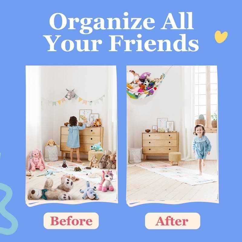1 Pack Stuffed Animal Hammock with Storage, White, 60 x 30 cm V1188-MS-325-1860
