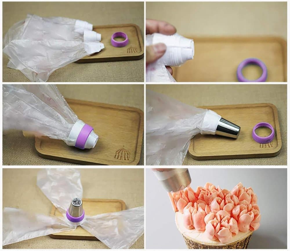 120-Piece Cake Decorating Piping Bag and Nozzle Set with Tulle, 12-Inch V1188-MS-325-1862