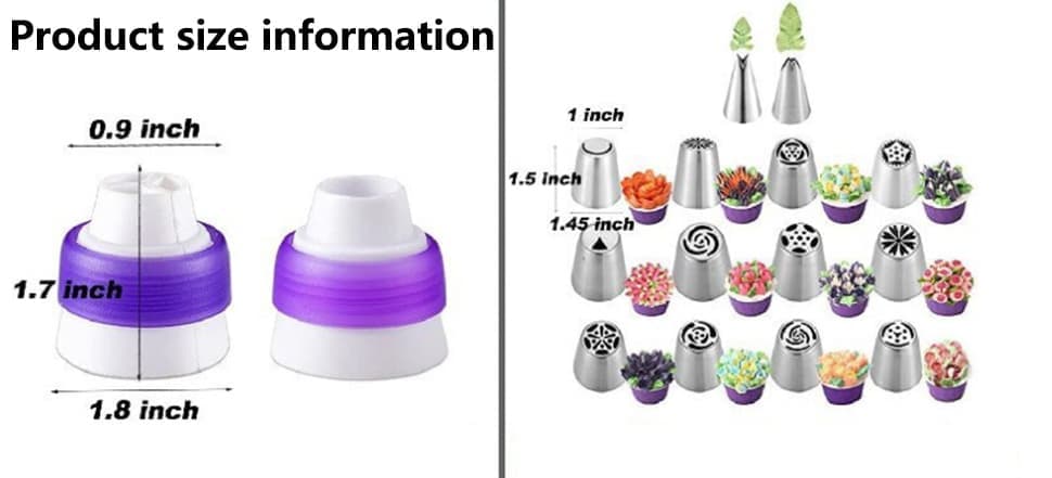 120-Piece Cake Decorating Piping Bag and Nozzle Set with Tulle, 12-Inch V1188-MS-325-1862