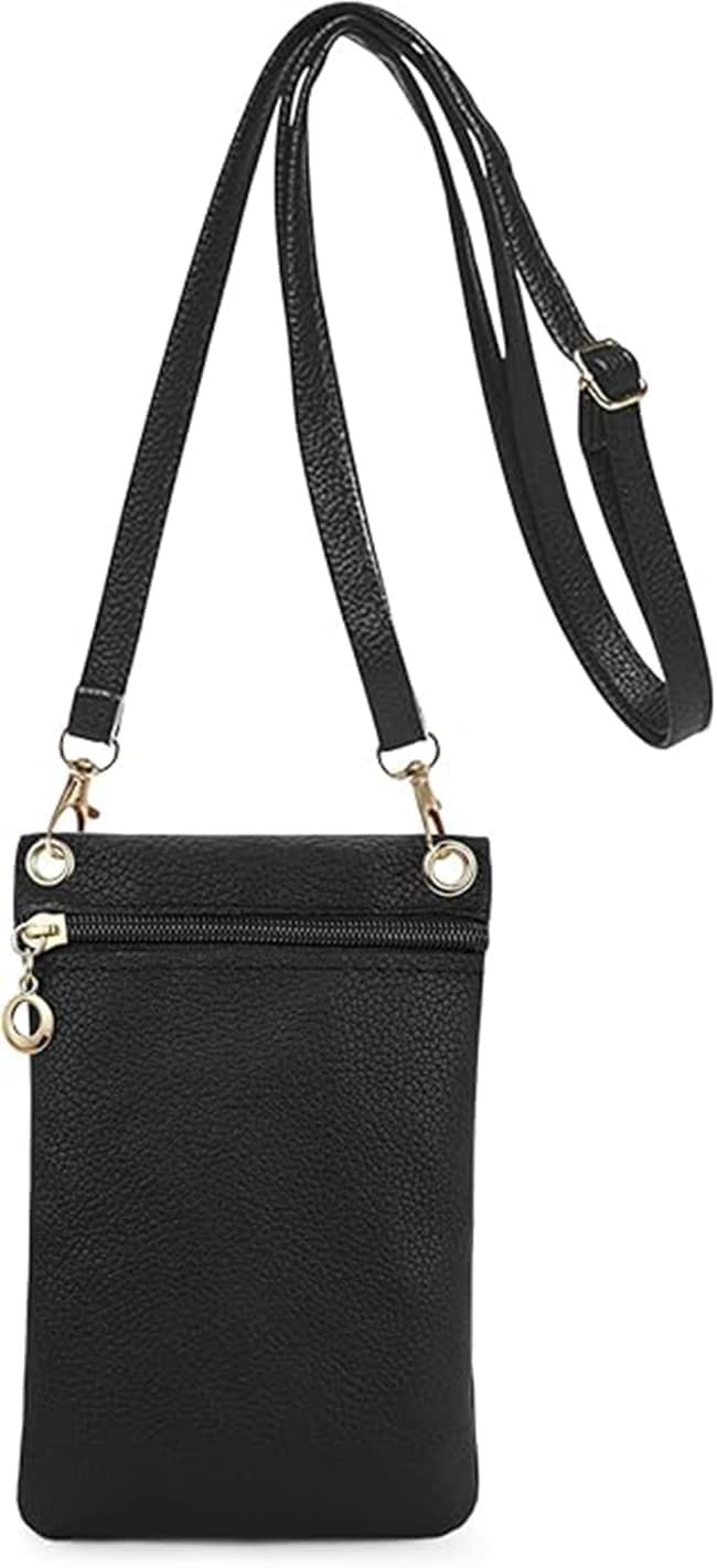 Lycas Phone Bag with Shoulder Strap, 19cm x 12.5cm, Black V1188-MS-325-1868