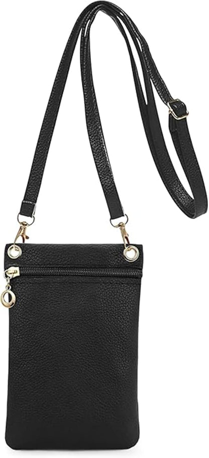 Lycas Phone Bag with Shoulder Strap, 19cm x 12.5cm, Black V1188-MS-325-1868