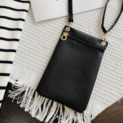 Lycas Phone Bag with Shoulder Strap, 19cm x 12.5cm, Black V1188-MS-325-1868