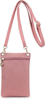 Pink Lychee Texture Phone Bag with Shoulder Strap, 19cm x 12.5cm V1188-MS-325-1869