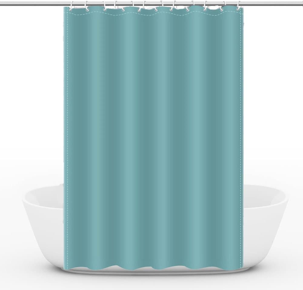 Waterproof Shower Curtain 180x180cm, Light Blue, Quick-Drying Mold Resistant, Compatible with Outdoor Shower V1188-MS-325-1877