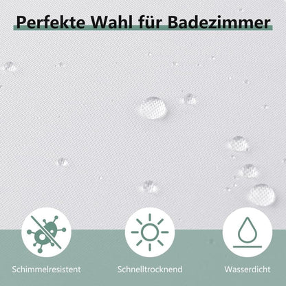 Waterproof Shower Curtain 180x180cm, Light Blue, Quick-Drying Mold Resistant, Compatible with Outdoor Shower V1188-MS-325-1877