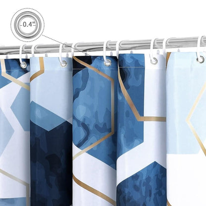 Bohemian Waterproof Mildew Resistant Shower Curtain with Marble Pattern, 71x72 inches V1188-MS-325-1879